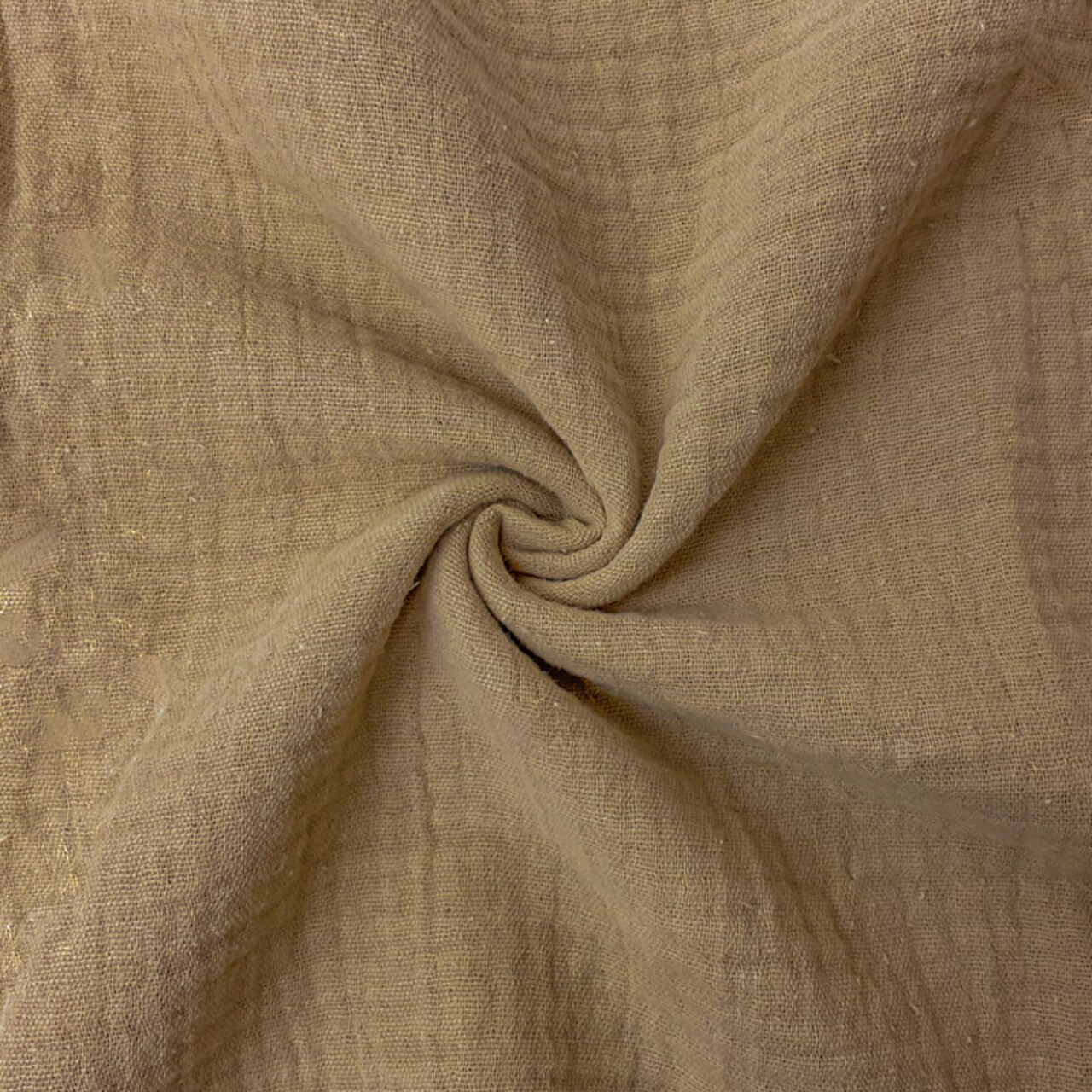 Tan Beige Cotton Solid Double Gauze Reorderable Woven Fabric By the Yard